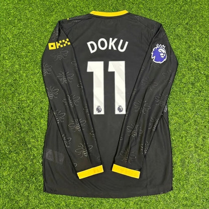 Jeremy Doku #11 Manchester City 2026-2027 Away Black Long Sleeve Football Jersey