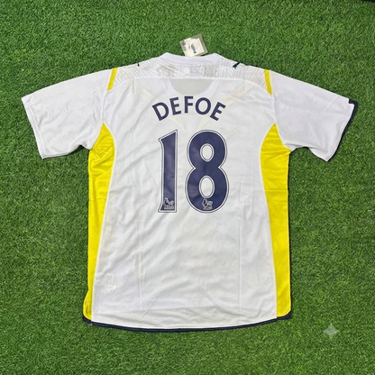 Jermain Defoe #18 Tottenham 2009 2010 White Retro Football Jersey Kit
