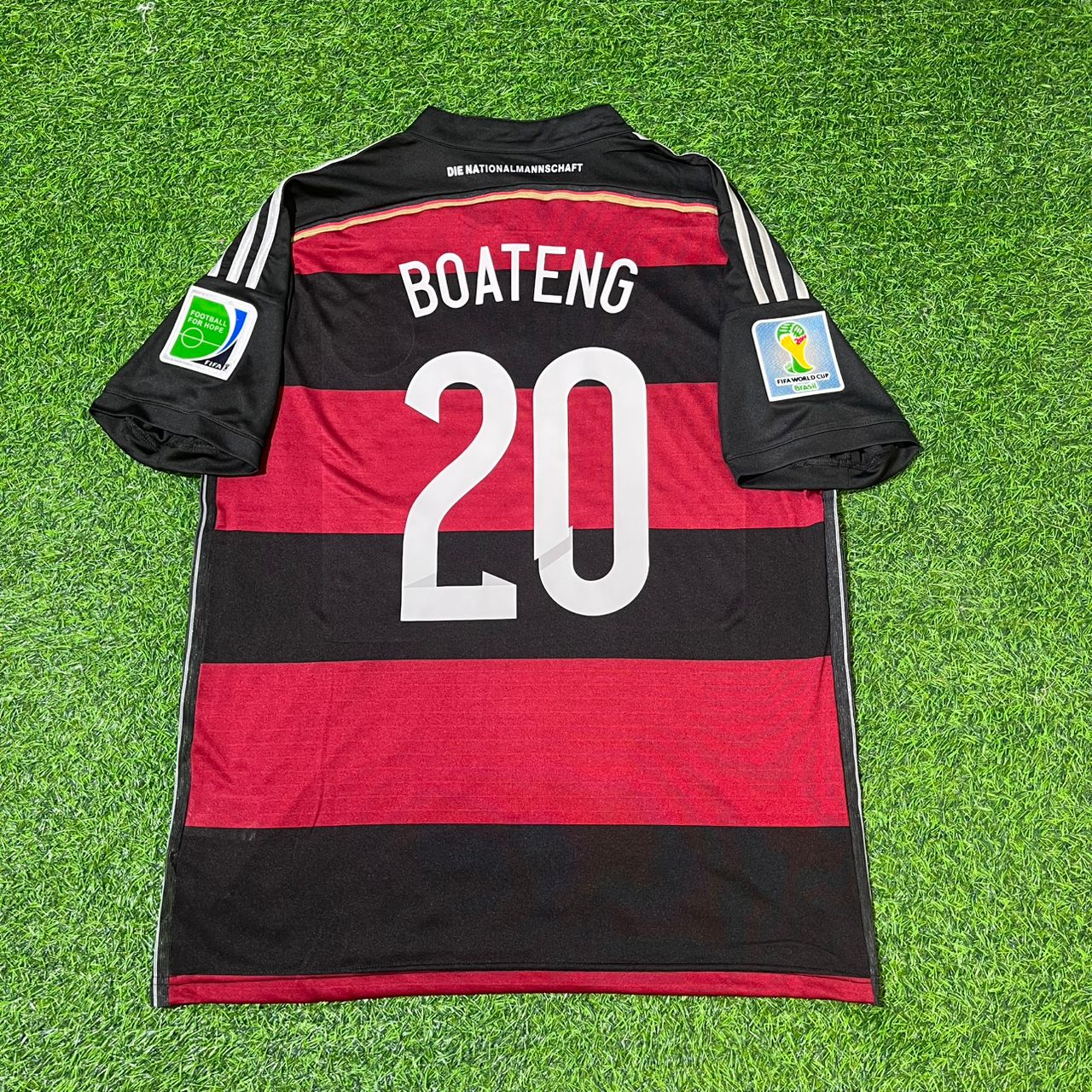 Germany World Cup 2014 Jerome Boateng Deutschland Brazil Black Red Retro Football Jersey