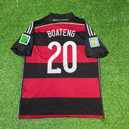Germany World Cup 2014 Jerome Boateng Deutschland Brazil Black Red Retro Football Jersey