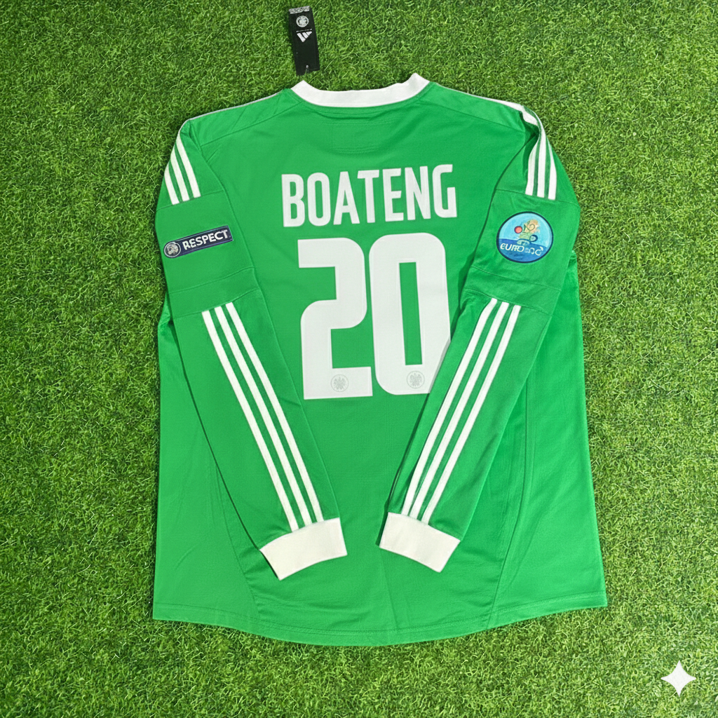 Germany EURO 2012 Jerome Boateng Long Sleeve Green Retro Football Jersey
