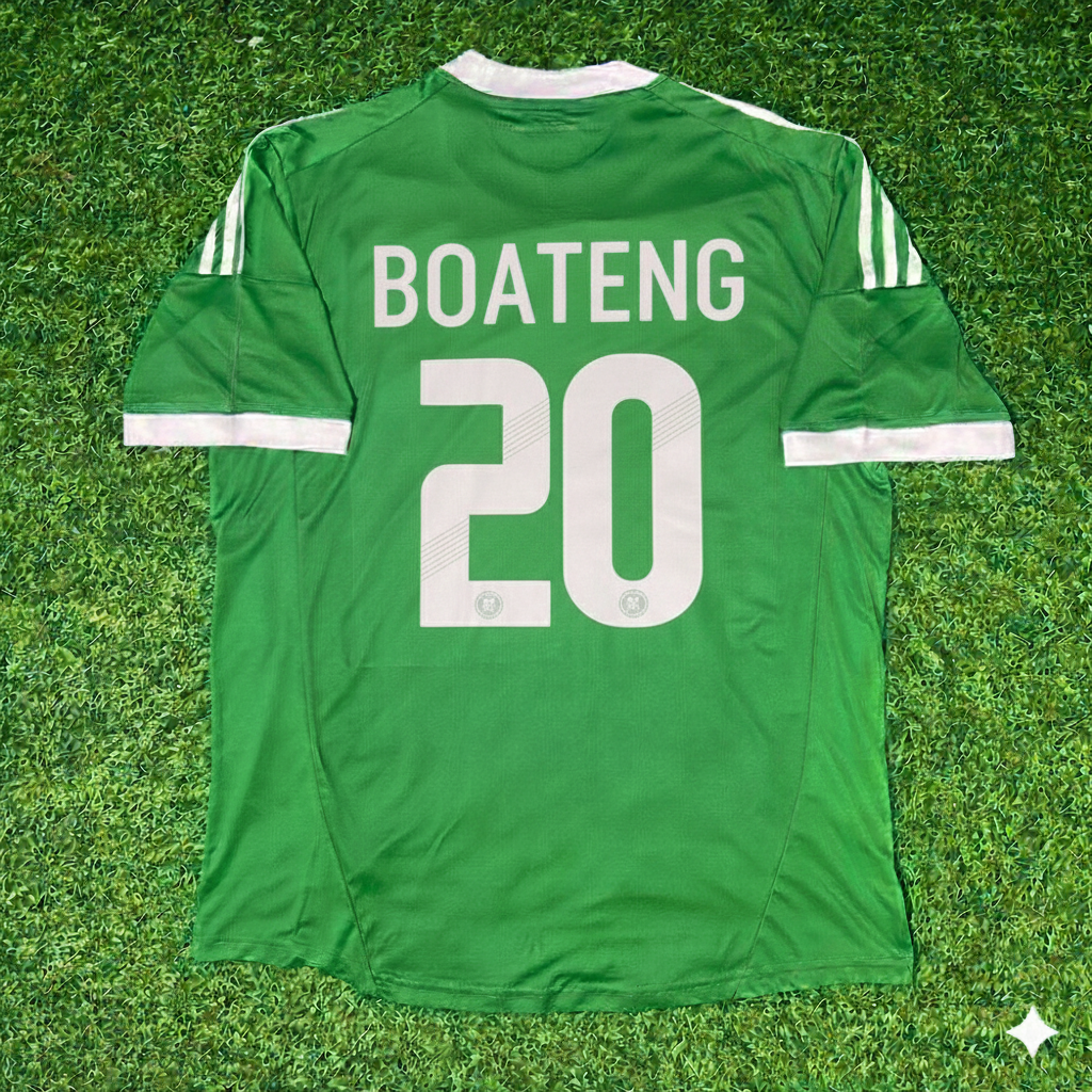 Germany EURO 2012 Jerome Boateng Green Retro Football Jersey