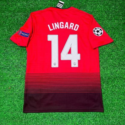 Jesse Lingard #14 Manchester United 2018-2019 Season Home Red Retro Football Jersey