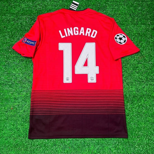 Jesse Lingard #14 Manchester United 2018-2019 Season Home Red Retro Football Jersey