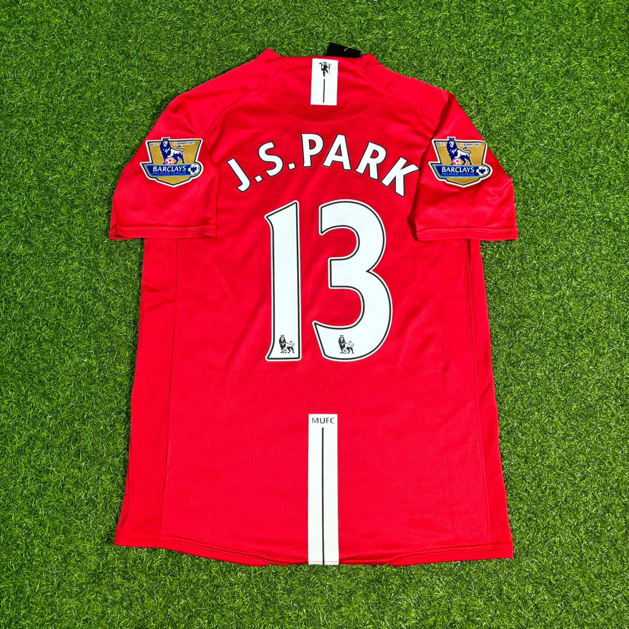 Ji-sung Park Manchester United 2007 2008 EPL Retro Red Football Jersey