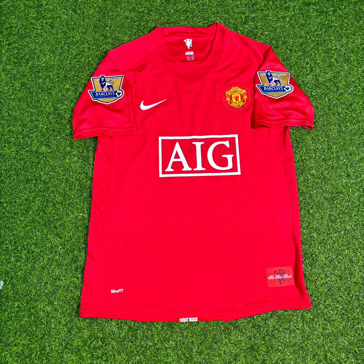 Ji-sung Park Manchester United 2007 2008 EPL Retro Red Football Jersey