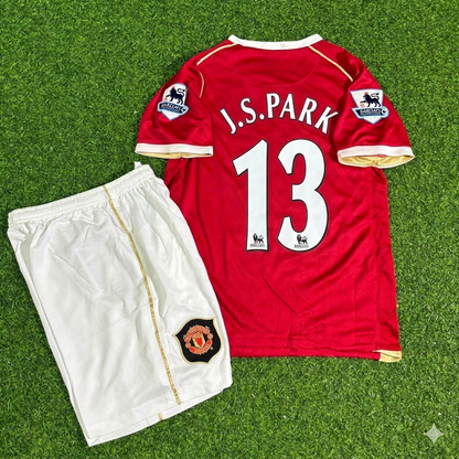 Park Ji-sung #13 Manchester United 2006-2007 Kids Home Football Jersey Kit
