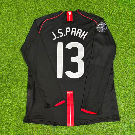 Ji-sung Park Manchester United 2007/2008 Champions League Patch Black Retro Football Jersey Collection