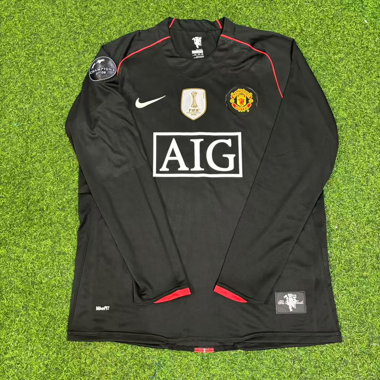 Ji-sung Park Manchester United 2007/2008 Champions League Patch Black Retro Football Jersey Collection