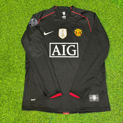 Ji-sung Park Manchester United 2007/2008 Champions League Patch Black Retro Football Jersey Collection
