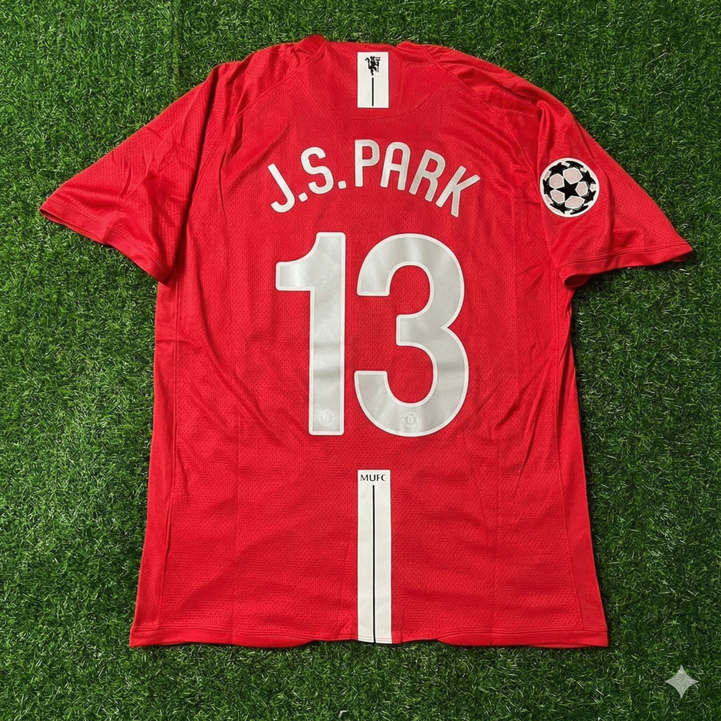 Park Ji-sung Manchester United Champions League Final Moscow 2008 Retro Red Football Shirt Jersey