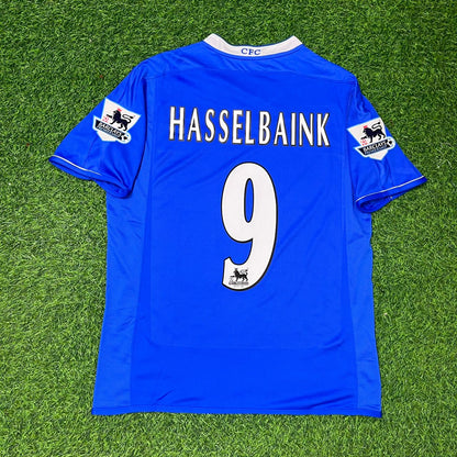 Jimmy Floyd Hasselbaink Chelsea 2003-2005 Home Navy Blue Retro Football Jersey Kit