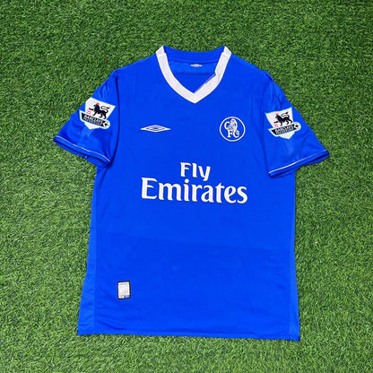 Jimmy Floyd Hasselbaink Chelsea 2003-2005 Home Navy Blue Retro Football Jersey Kit