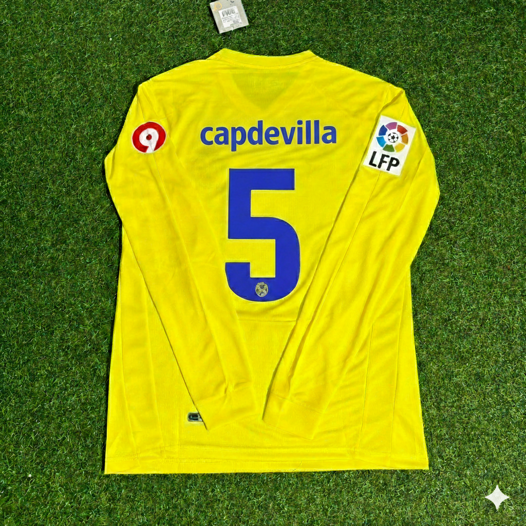 Joan Capdevilla 5 Villarreal CF 2008/2009 Long Sleeve Retro Football Jersey Kit