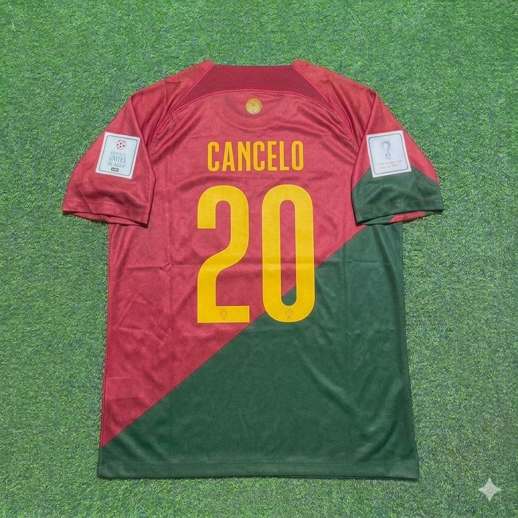 Portugal World Cup 2022 João Cancelo #20 Home Retro Football Jersey