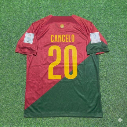 Portugal World Cup 2022 João Cancelo #20 Home Retro Football Jersey