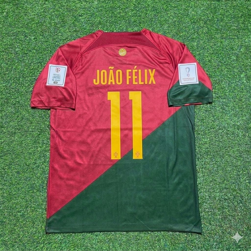 Portugal World Cup 2022 João Félix #11 Home Retro Football Jersey