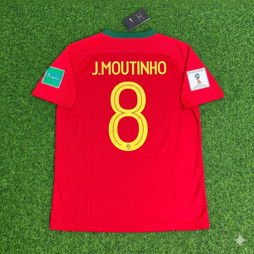 Portugal World Cup 2018 Joao Moutinho Red Retro Football Jersey