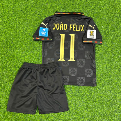 Portugal World Cup 2026 João Félix Black Kids Football Jersey