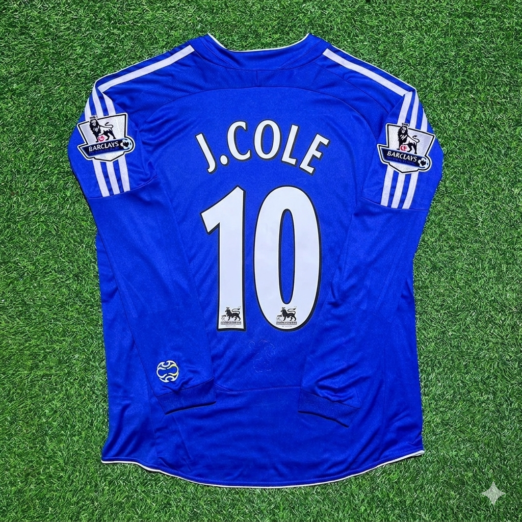 Joe Cole #10 Chelsea 2006-2008 Long Sleeve EPL Patch Football Jersey Kit
