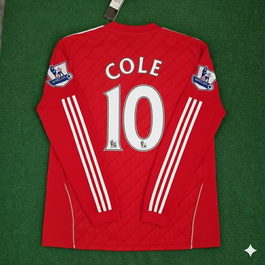 Joe Cole Liverpool 2010 2012 Season Long Sleeves Red Retro Football Jersey