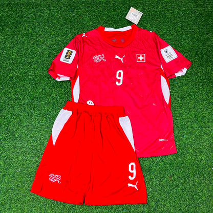 Switzerland World Cup 2026 Johan Manzambi #9 Children Football Jersey