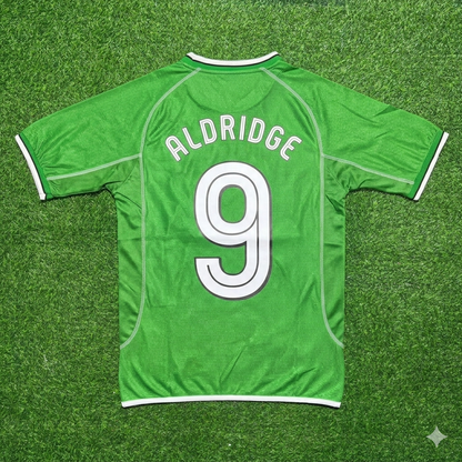 John Aldridge Ireland Retro Green Football Jersey Kit