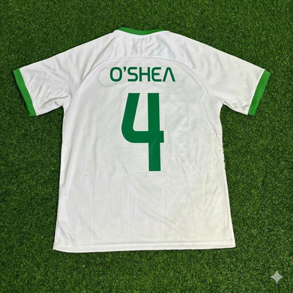 John O'Shea 4- Ireland Vintage Special Edition White Football Jersey Collection