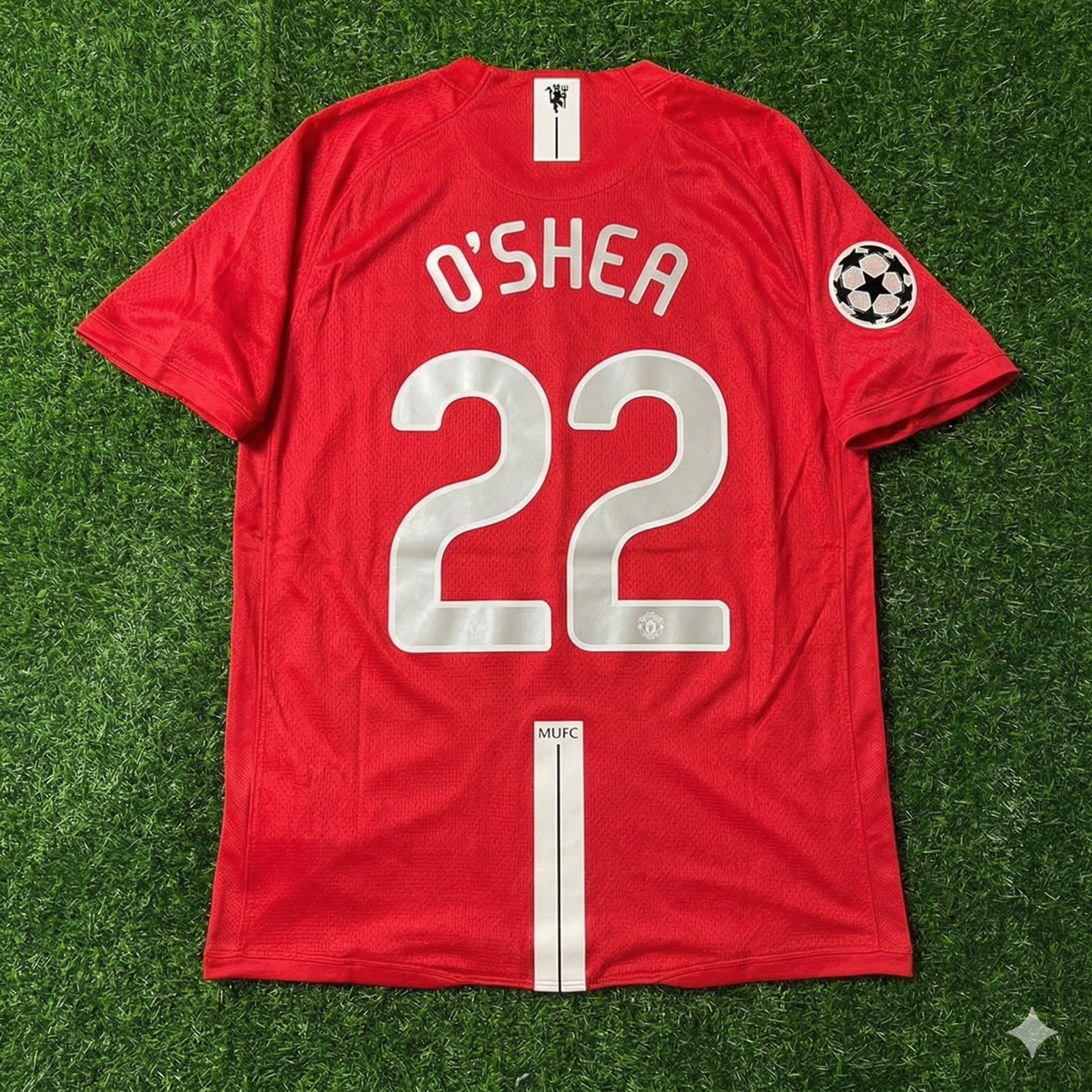 John O'Shea Manchester United Champions League Final Moscow 2008 Retro Red Football Shirt Jersey