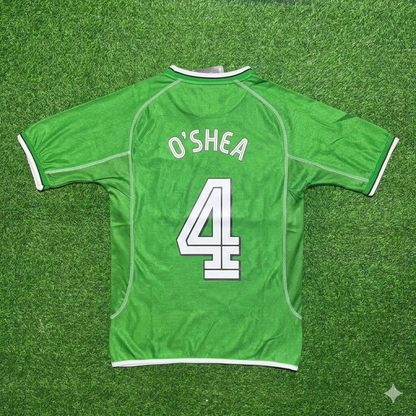 John O'Shea Ireland 2000/2002 Retro Green Football Jersey Kit