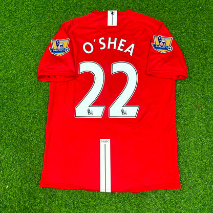 John O'Shea Manchester United 2007 2008 EPL Retro Red Football Jersey