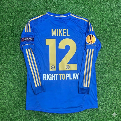 John Obi Mikel 12-Chelsea 2013 Europe League Final Amsterdam Blue Retro Football Jersey