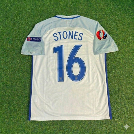 John Stones #16 England Euro 2016 Home Retro Jersey
