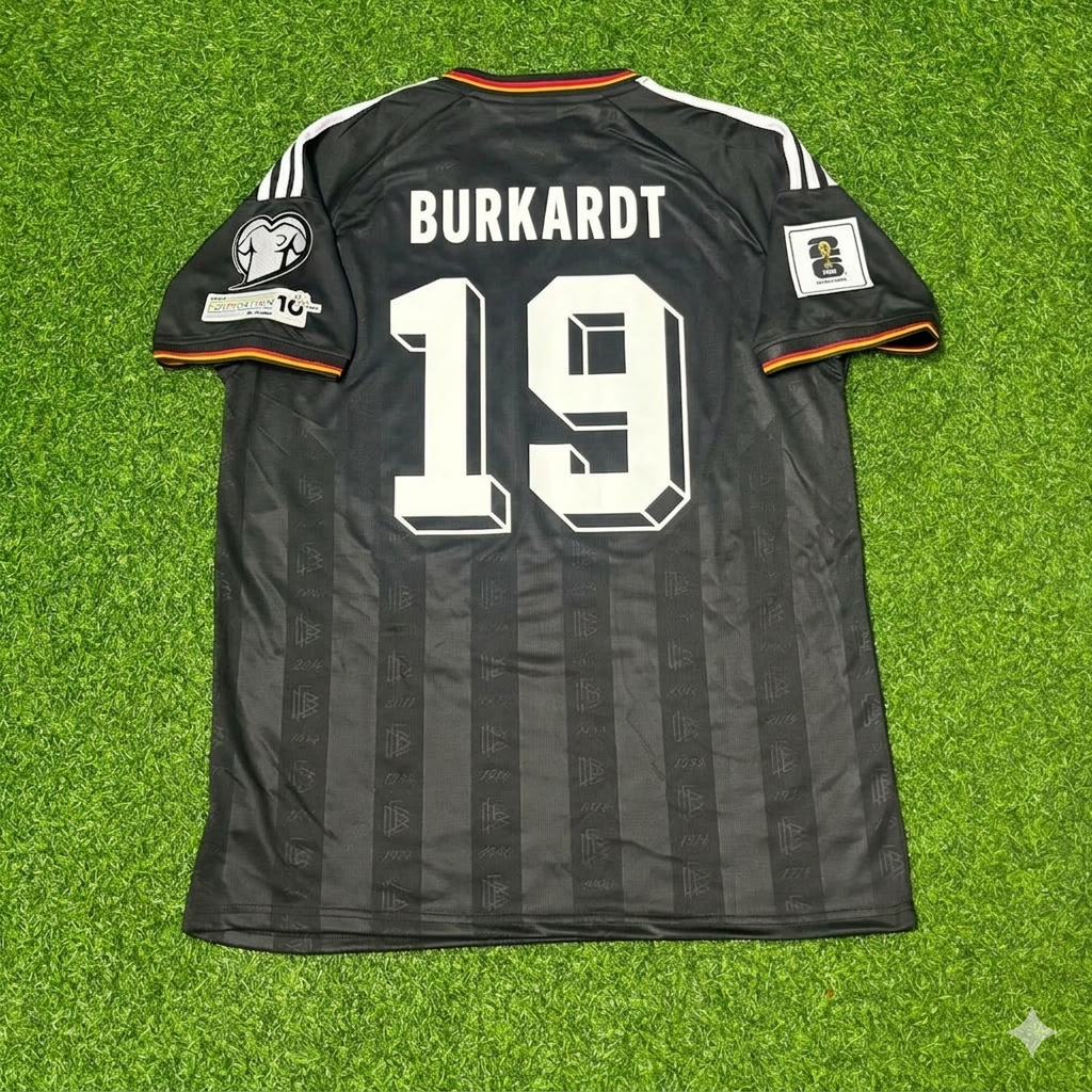 Germany 2026 Jonathan Burkardt #19 Black Style Soccer Kit Football Jersey