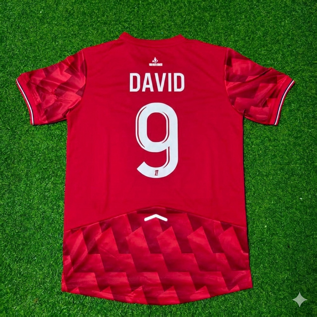 Jonathan David #9 LOSC Lille Home Football Retro Football Jersey
