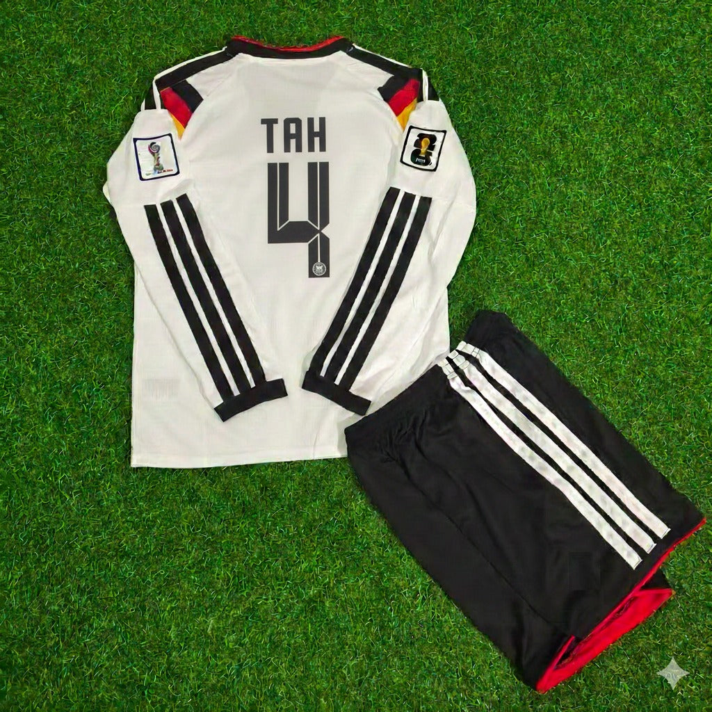 Germany 2026 Jonathan Tah #4 Kids Long Sleeve Home Soccer Kit Football Jersey