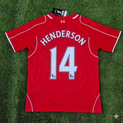 Jordan Henderson 14- Liverpool 2014/15 Home Retro Football Jersey Kit