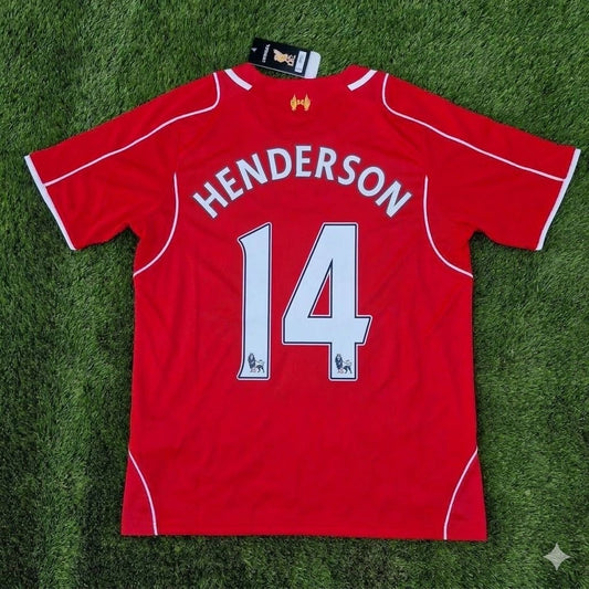 Jordan Henderson 14- Liverpool 2014/15 Home Retro Football Jersey Kit