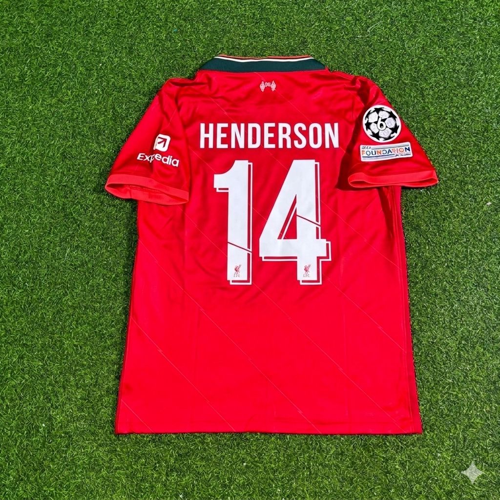 Jordan Henderson #14 Liverpool 2022 Champions League Final Home Retro Football Jersey Kit