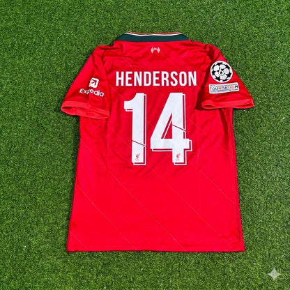 Jordan Henderson #14 Liverpool 2022 Champions League Final Home Retro Football Jersey Kit