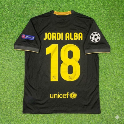 Jordi Alba #18 Barcelona 2013-2014 Black Retro Football Jersey Kit