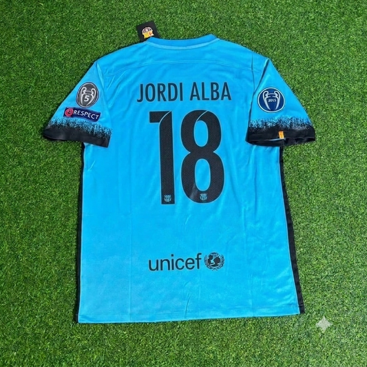 Jordi Alba Barcelona 2015/2016 Retro Football Jersey Kit