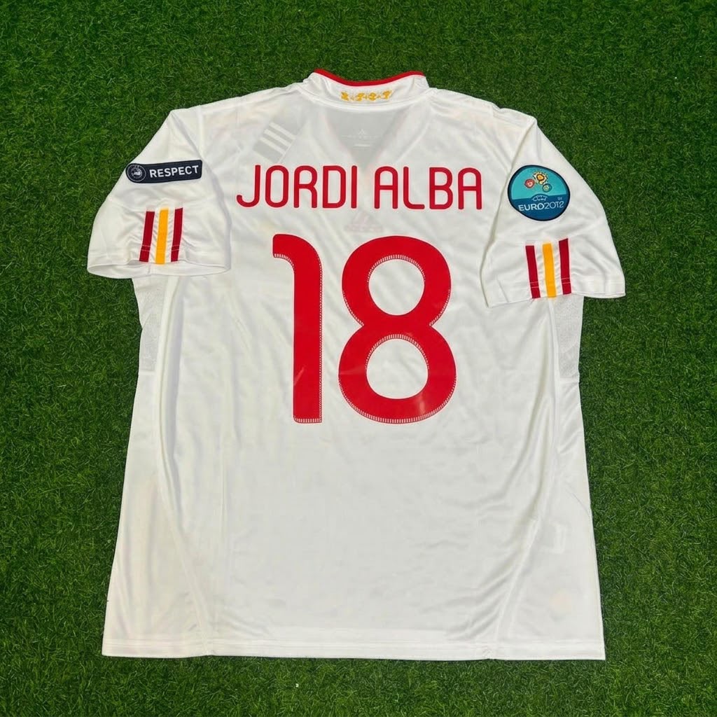 Jordi Alba Spain EURO 2012 Final Retro Football Jersey