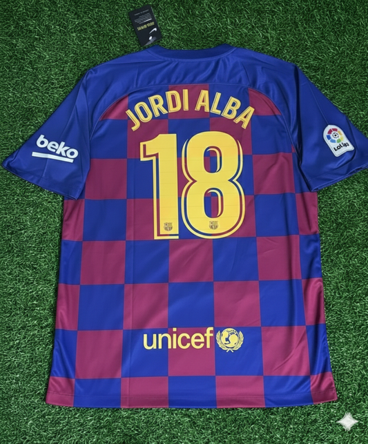 Jordi Alba Barcelona 2019/20 Home Retro Football Jersey