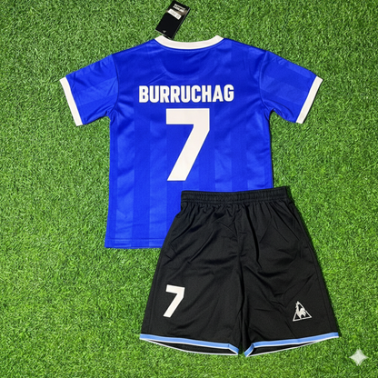 Argentina World Cup 1986 Jorge Burruchaga 7- Final Blue Kids Retro Football Jersey Kit