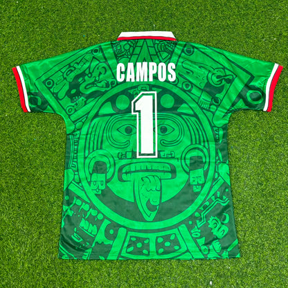 Jorge Campos Mexico 1998 Season Home Green Retro Football Jersey
