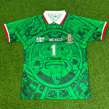 Jorge Campos Mexico 1998 Season Home Green Retro Football Jersey