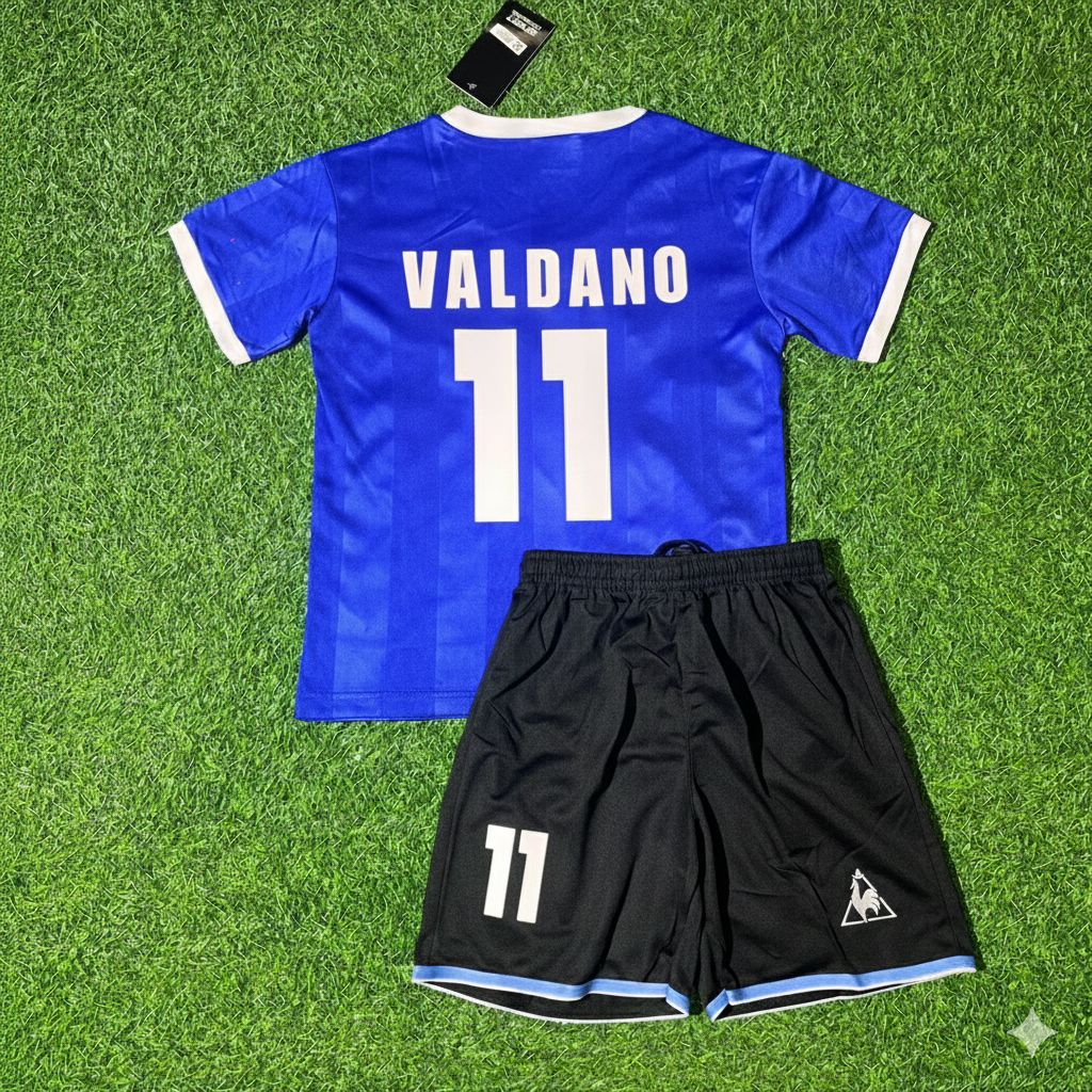 Argentina World Cup 1986 Jorge Valdano 11- Final Blue Kids Retro Football Jersey Kit