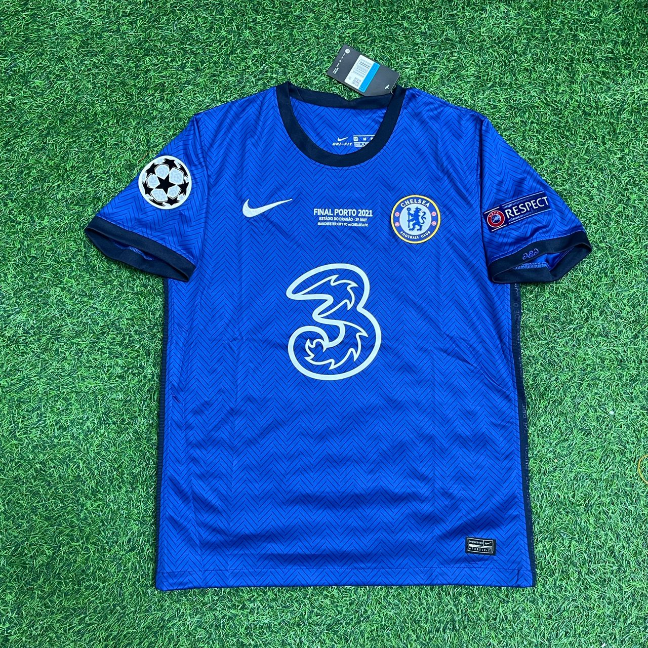 Jorginho Chelsea 2021 Champions League Final Porto Blue Retro Football Jersey Kit