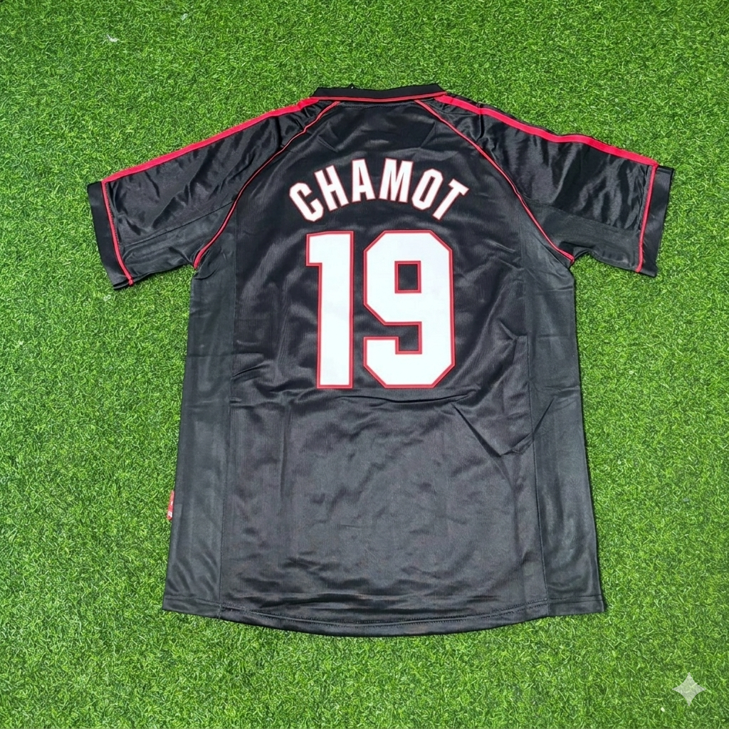 José Chamot #19 AC Milan 1998-1999 Black Retro Football Jersey Kit